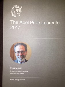 Yves Meyer wins the Abel Prize 2017 for his fantastic work on wavelets.