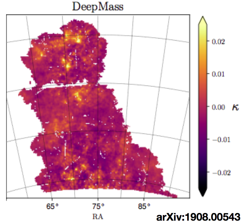 The first Deep Learning reconstruction of dark matter maps from weak lensing observational data