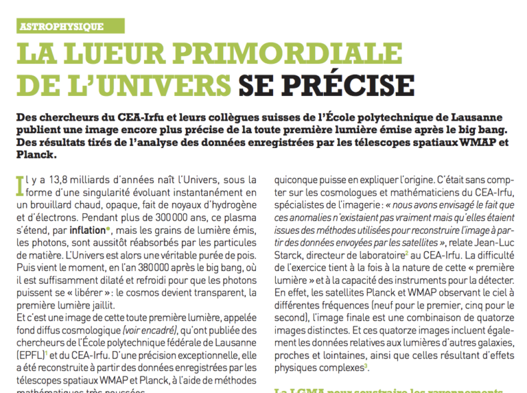 La Lueur Primordiale de l’Univers se Précise,   Les Défis du CEA